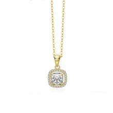 Load image into Gallery viewer, 18 k Berlin Solitaire MOISSANITE Princess Necklace
