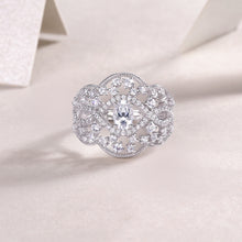 Load image into Gallery viewer, Barcelona Blossom Radiance Moissanite Silver Ring
