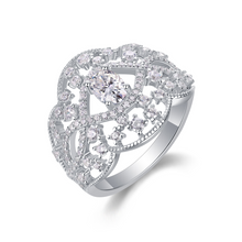 Load image into Gallery viewer, Barcelona Blossom Radiance Moissanite Silver Ring
