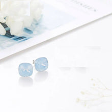 Load image into Gallery viewer, Blue Florentine Swarovski Crystal Silver Earrings
