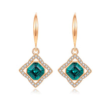 Load image into Gallery viewer, Emerald Lumina Swarovski Crystal Silver Earrings
