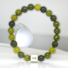 Load image into Gallery viewer, Canadian Jade Infinity Silver Bead Bracelet (8 MM)
