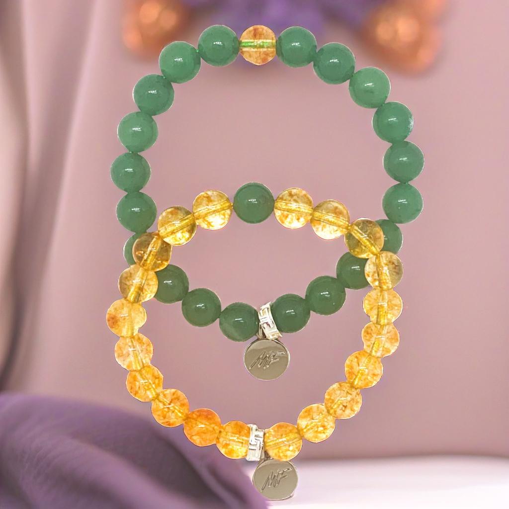 Green Aventurine & Citrine Couple Bracelet