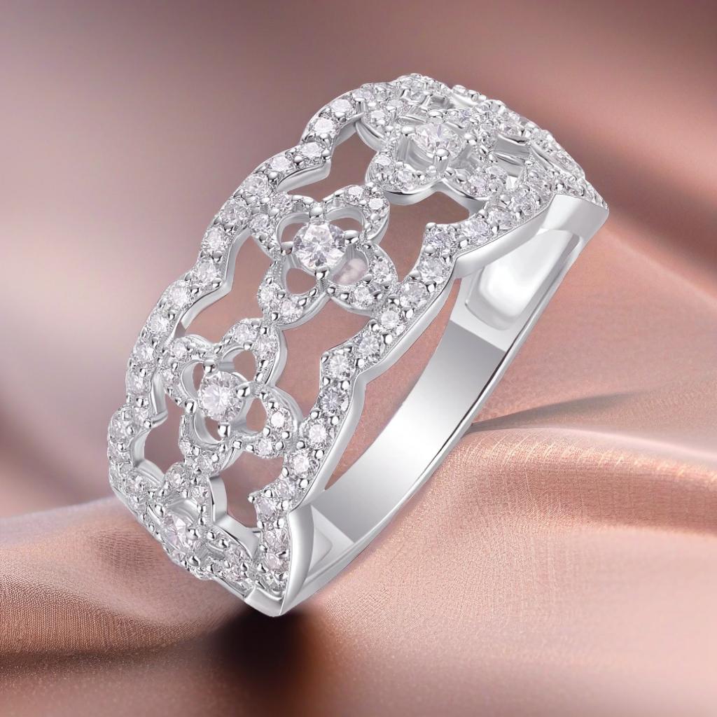 Tuscany Floral Dream Moissanite Silver Ring