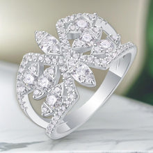 Load image into Gallery viewer, Milano Blossom Radiance Moissanite Silver Ring
