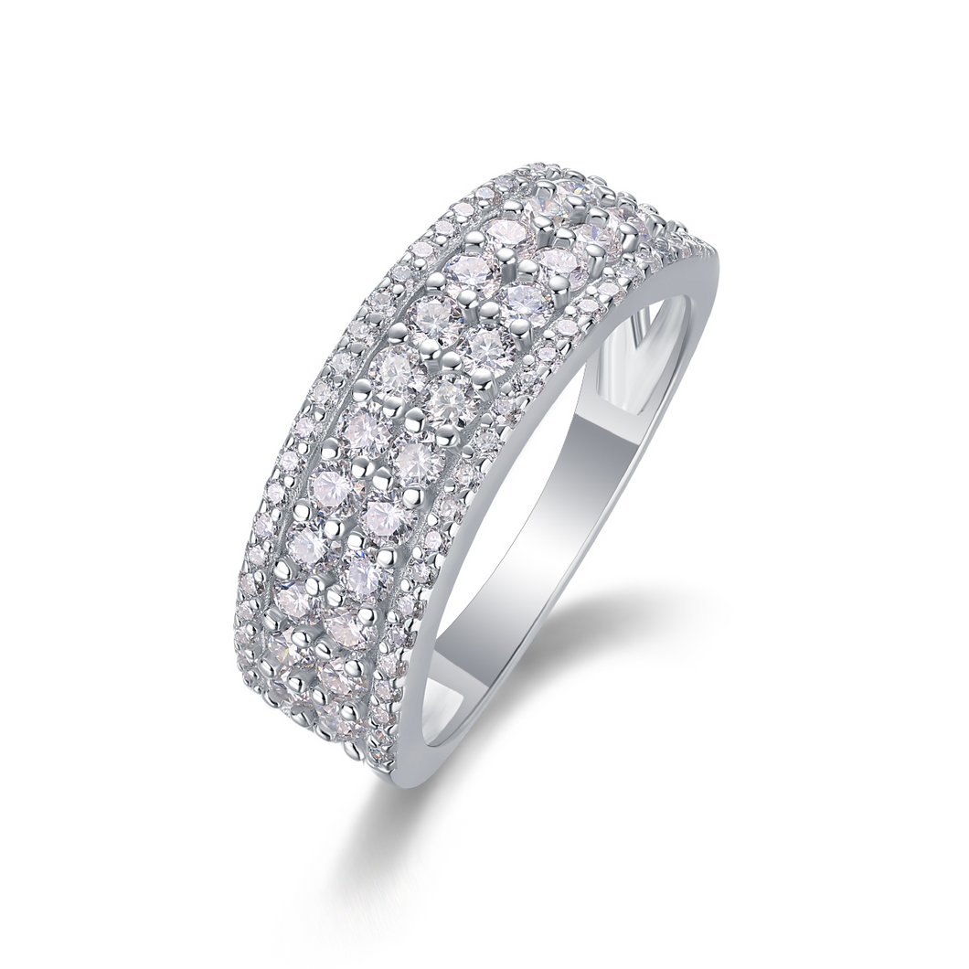 Parisian Pure Radiance Moissanite Eternity Silver Ring