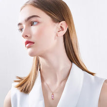 Load image into Gallery viewer, Rosaline Radiance Swarovski Crystal Silver Necklace
