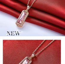 Load image into Gallery viewer, Rosaline Radiance Swarovski Crystal Silver Necklace
