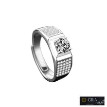 Load image into Gallery viewer, Lincoln Plush MOISSANITE Adjustable Silver Ring
