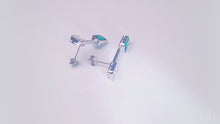 Load and play video in Gallery viewer, Emerald Gemstone Long Stud Silver Earrings
